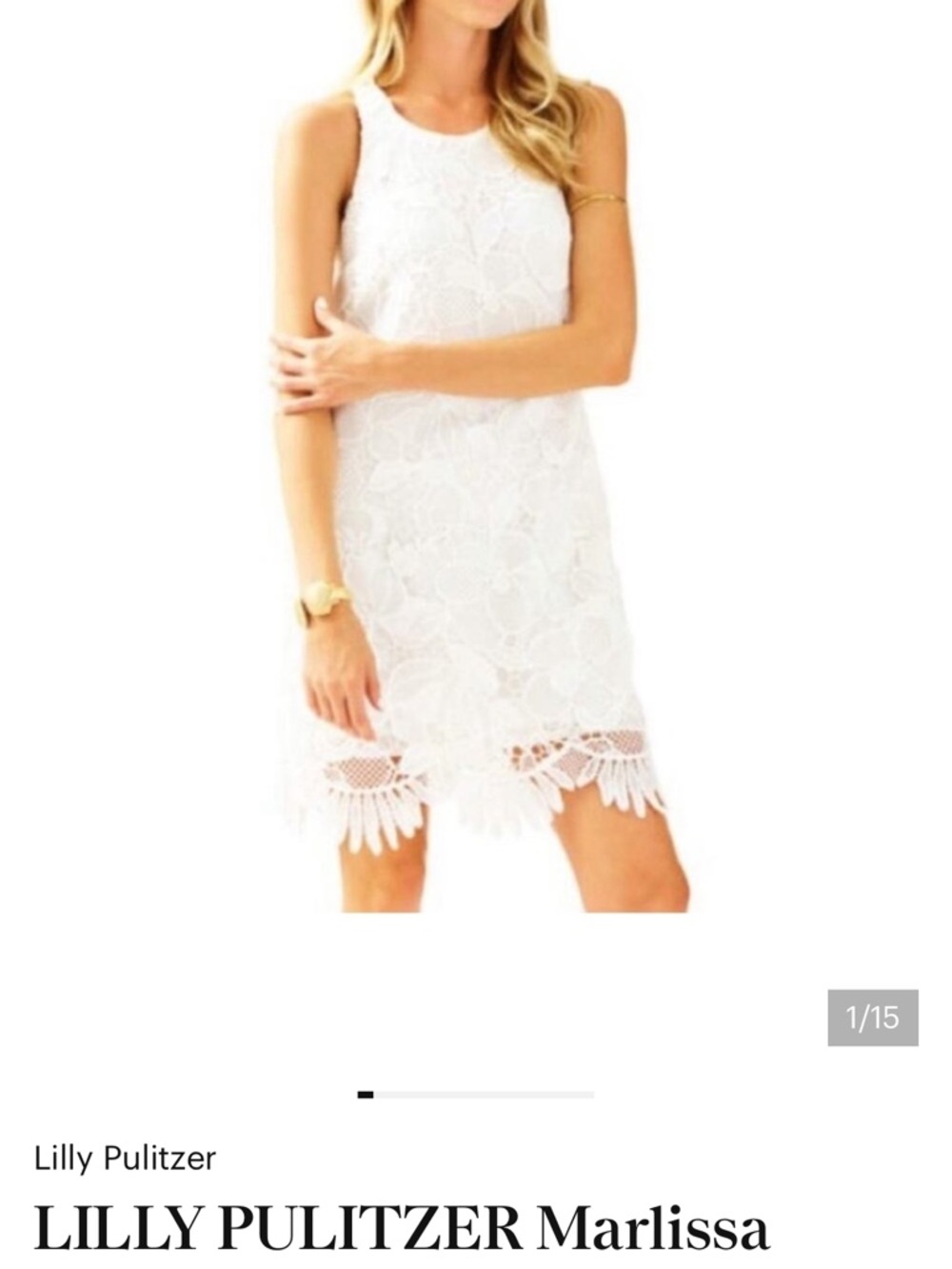 LILLY PULITZER Marlissa White Lace Shift Summer Dress 25126 Romantic size 6